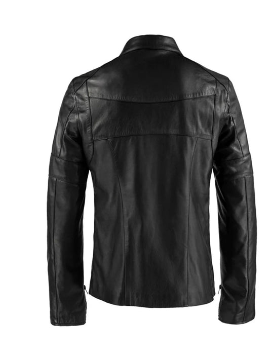 Black Biker loaf Leather Jacket
