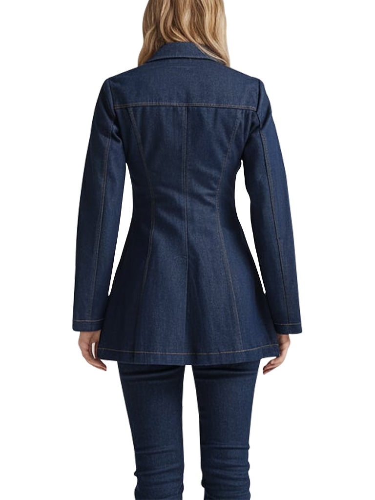 Women's Dark Indigo Luxe Denim Jacket