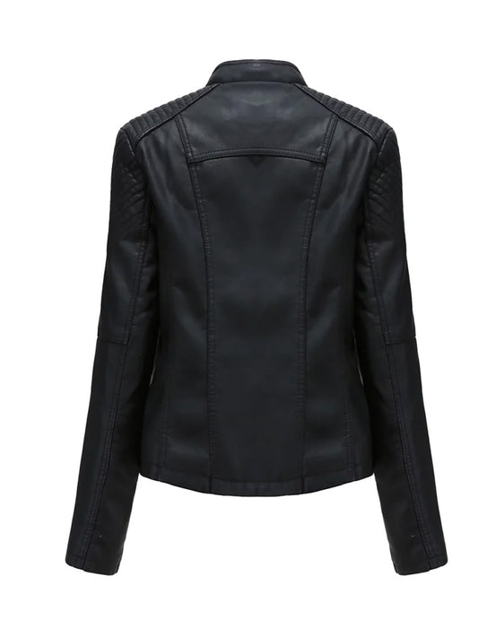 Women’s Black Leather Biker Jacket