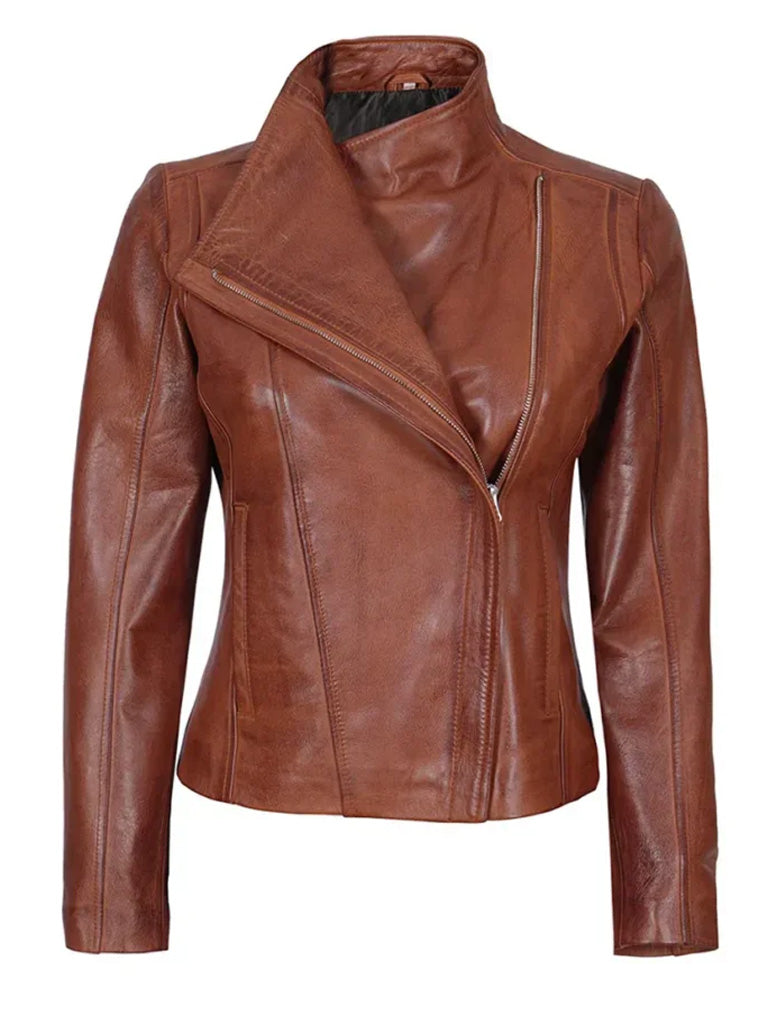 Brown Biker Leather Jacket