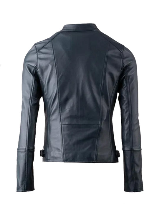 Black Biker Genuine Leather Jacket