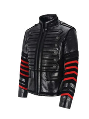 Black Militry Style Real Leather Jacket