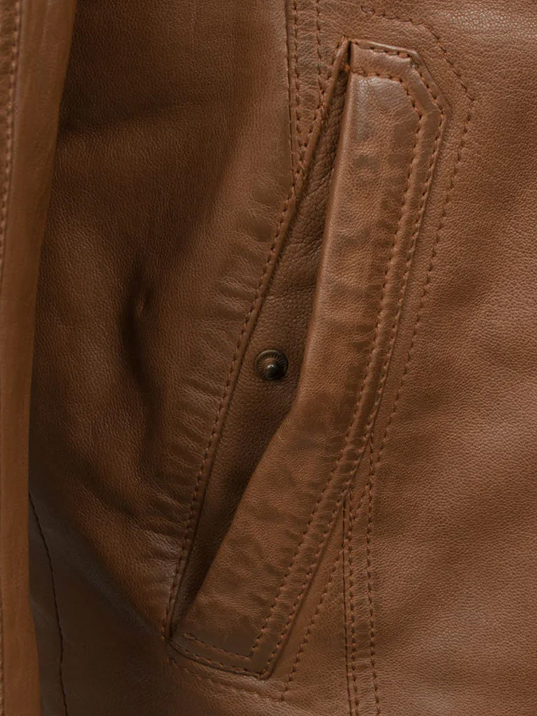 Tan Brown Shearling Long Coat