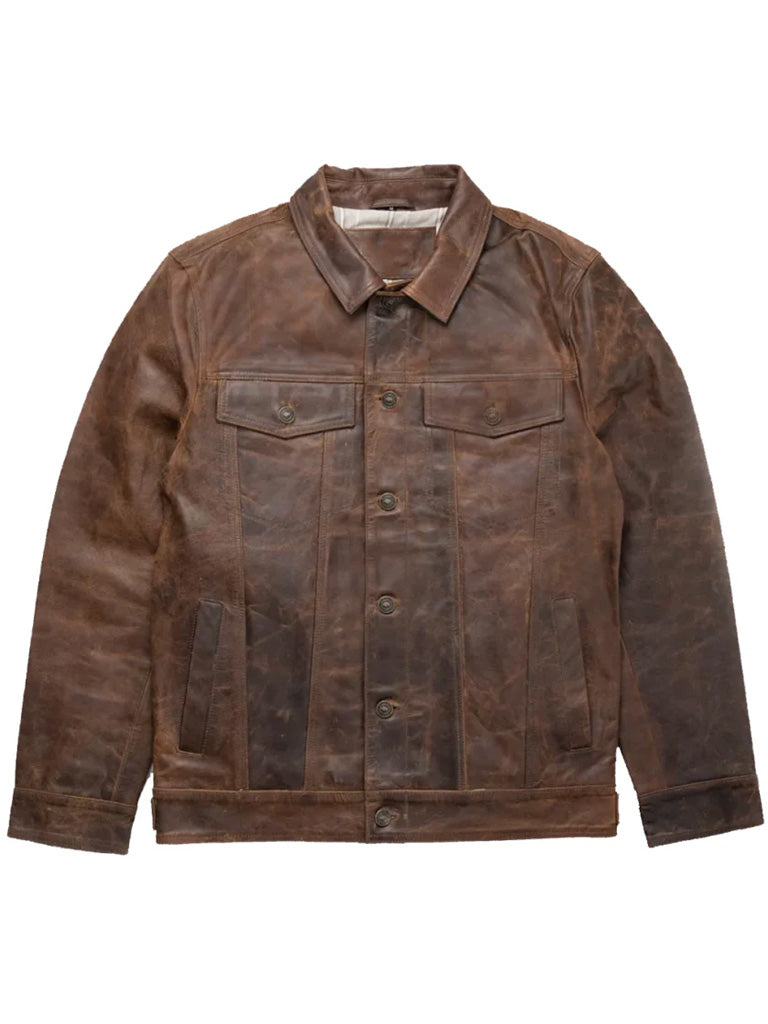 Trucker Style Genuine Leather Jacket