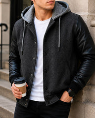 Men's Letterman Varsity Jacket with Hood