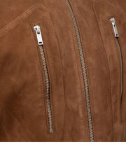 Rust Brown Suede Leather Jacket