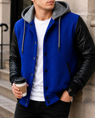 Men's Letterman Varsity Jacket with Hood