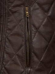 Chocolate Brown Genuine Leather Gilet