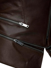 Bitter Brown V Shape Leather Jacket - The Leather Jackets