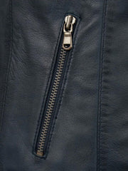 Biker Short Rounded Black Leather Jacket - The Leather Jackets