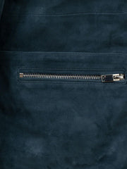 Women’s Blue Suede Biker Leather Jacket