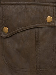 Dark Brown Shearling Leather Jacket - The Leather Jackets