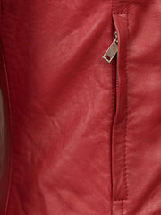 Red Biker Leather Jacket