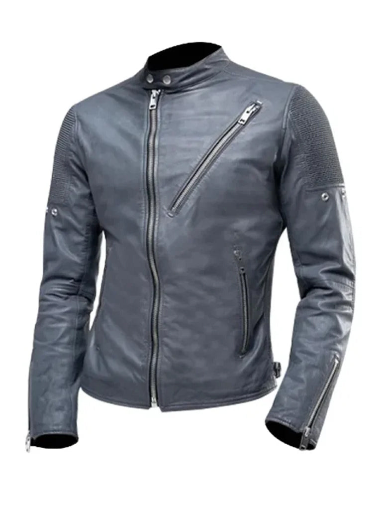 Cafe Racer Biker Vintage Real Leather Jacket