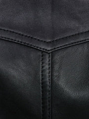 Black Lapel Style Leather Blazer