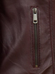 Burgundy Biker Leather Jacket - The Leather Jackets