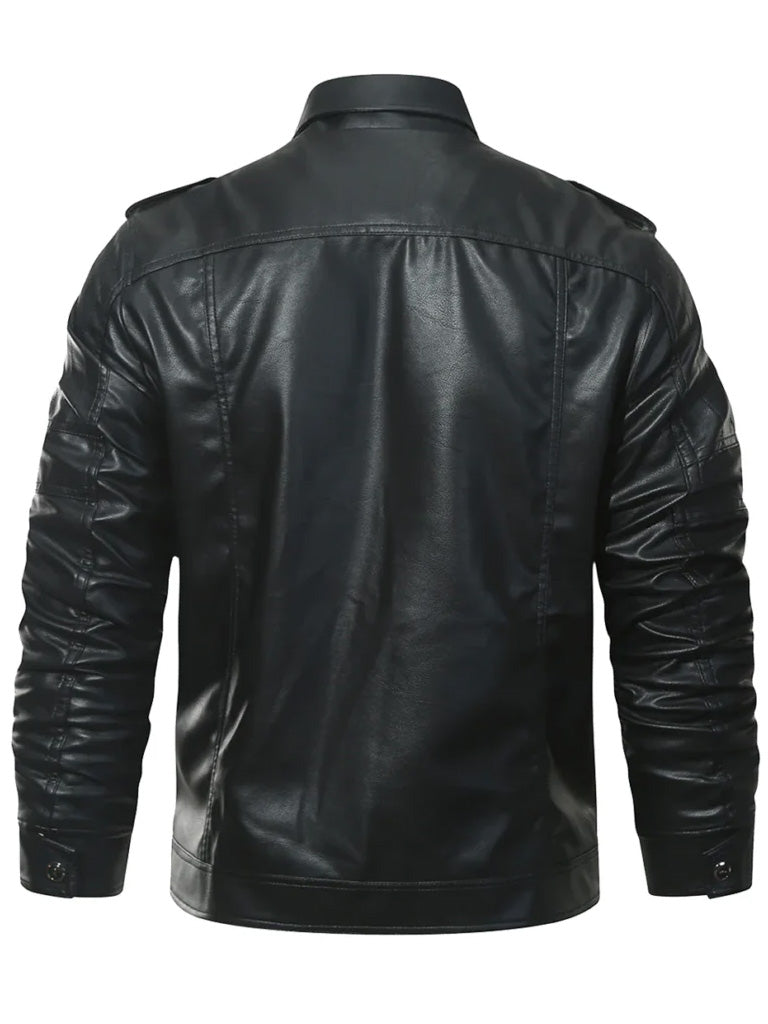 Biker Trucker Style Leather Jacket