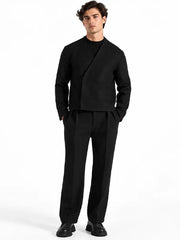 Kimono Minimal Wool-Blend Jacket – Black