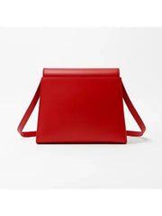 Women's Tan Leather Structured Shoulder Bag – Minimalist Crossbody Purse