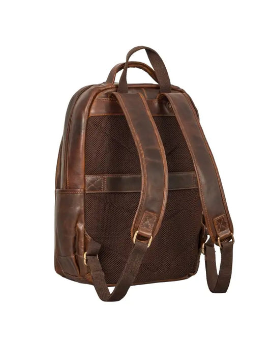 Vintage Brown Full-Grain Leather Backpack – Travel, Office & Everyday Carry