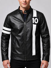 Ben 10 Black Striped Leather Jacket