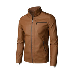 Brown Biker Style Real Leather Jacket