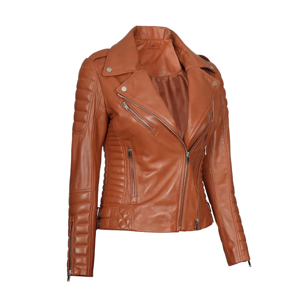 Quilted Brown Leather jacket