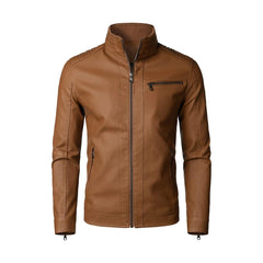 Brown Biker Style Real Leather Jacket