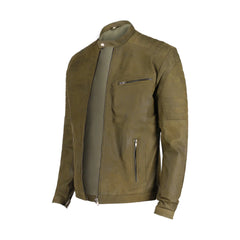 Green Biker Genuine Leather Jacket