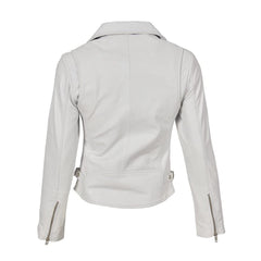 White Biker Leather Jacket