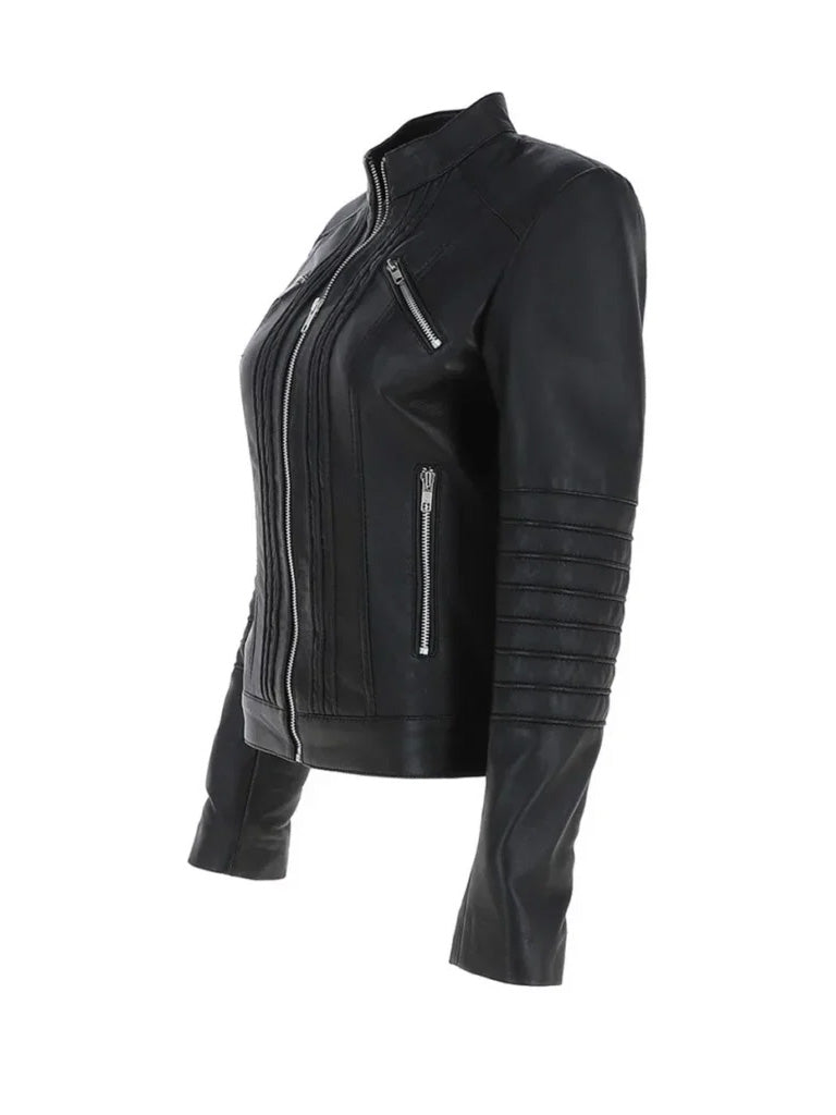 Biker Black Real Leather Jacket