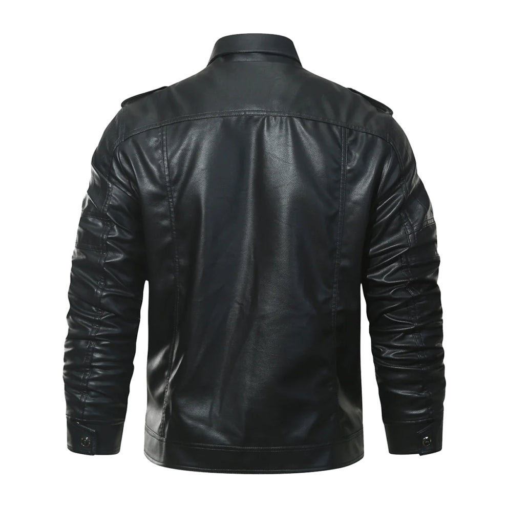 Biker Trucker Style Leather Jacket