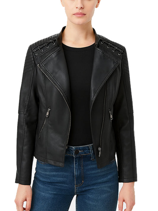 Black Biker Leather Jacket