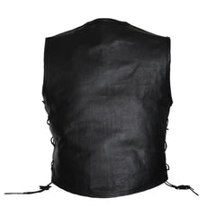 Black Biker Leather Vest