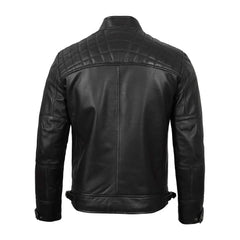 Black Cafe Racer Biker Jacket