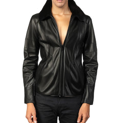 Black Biker loaf Leather Jacket