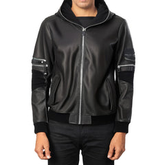 Black Bomber Fashion Stylish Leather Jacket