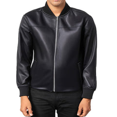 Black Bomber Leather Jacket