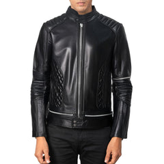 Black Bomber Quilted Leather Jacket