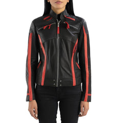 Black Biker Chocs Leather Jacket