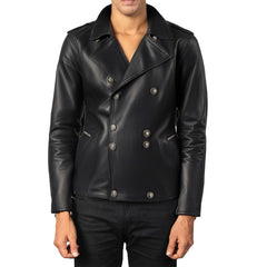 Black Chef Style Genuine Leather Jacket