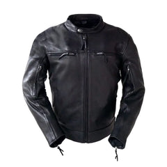 Cafe Racer Black Biker Style Genuine Leather Jacket