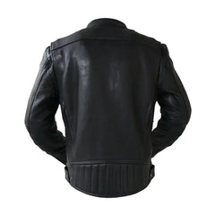 Cafe Racer Black Biker Style Genuine Leather Jacket