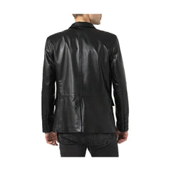 Black Lambskin Leather Blazer