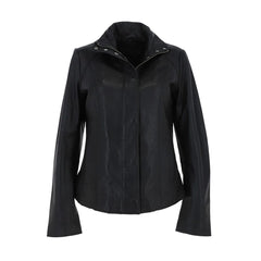 Lambskin Black Cafe Racer Leather Jacket