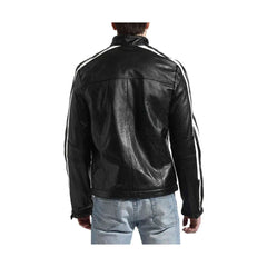 Stripe Real Lambskin Soft Leather Jacket