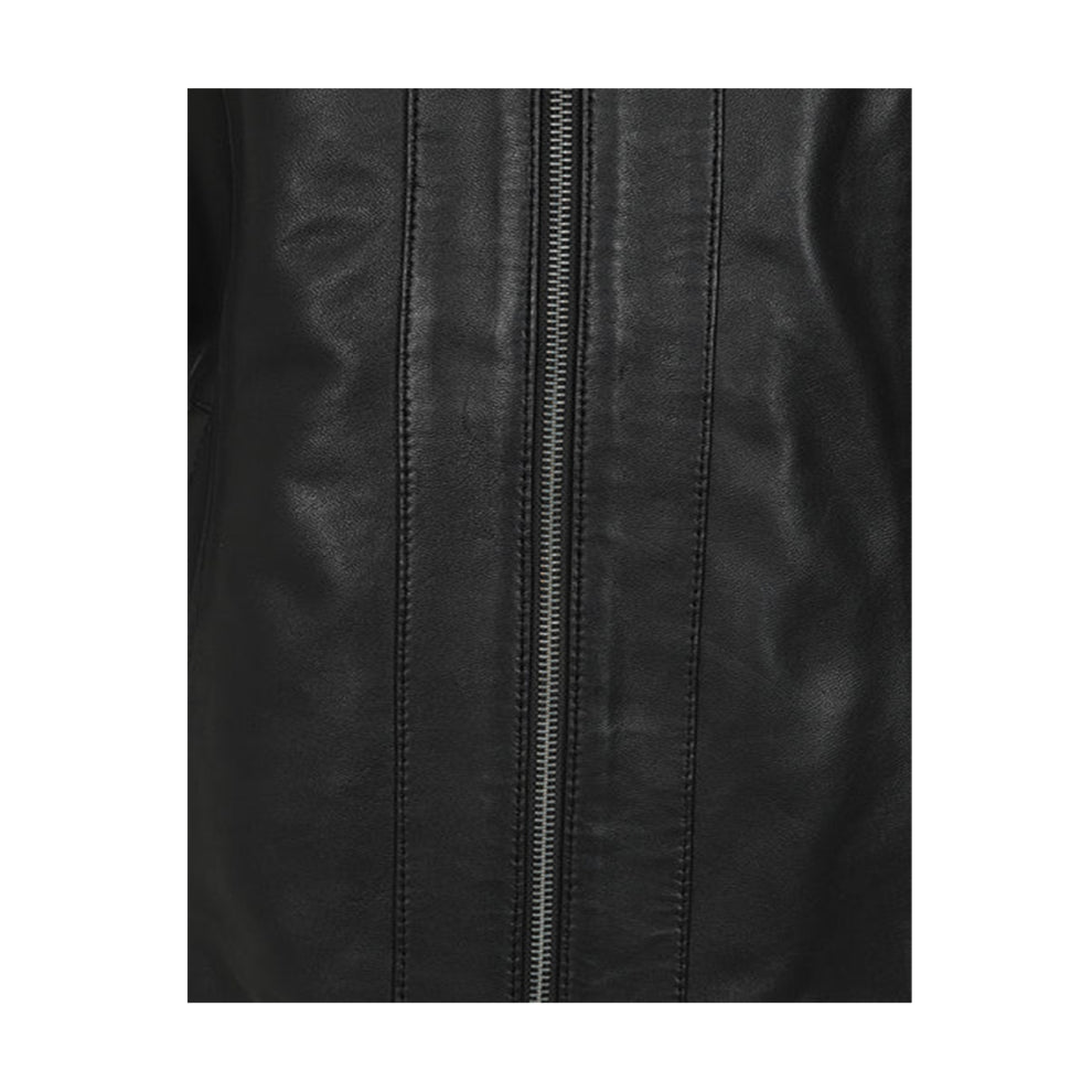 Black Shirt Style Genuine Leather Jacket