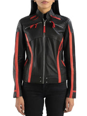 Black Biker Chocs Leather Jacket