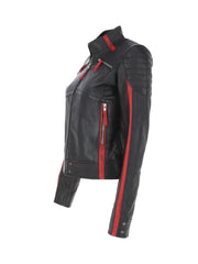 Black Biker Chocs Leather Jacket