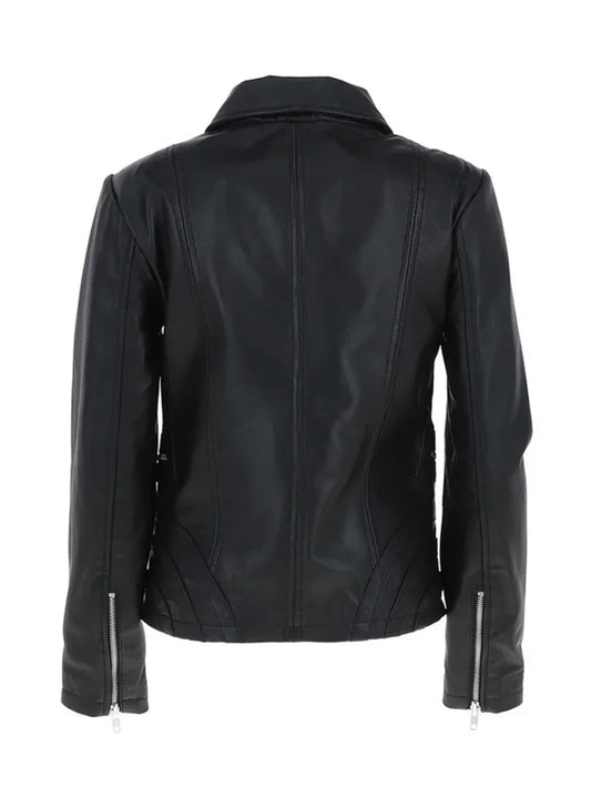Black Cafe Racer Leather Jacket